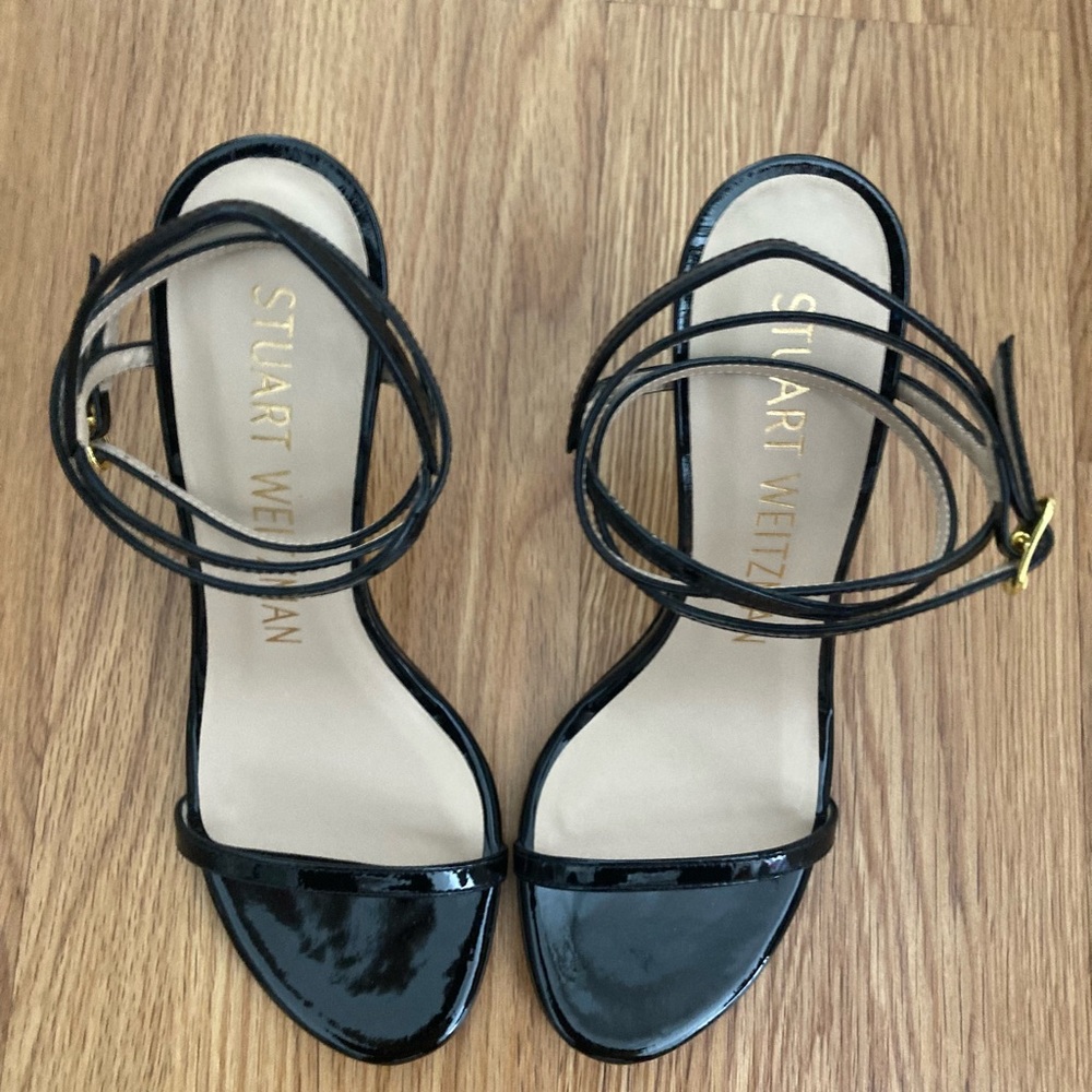 💕*NIB* Stuart Weitzman Merinda Black High Heel Sandal Women’s Size 6 💕 - Picture 6 of 11